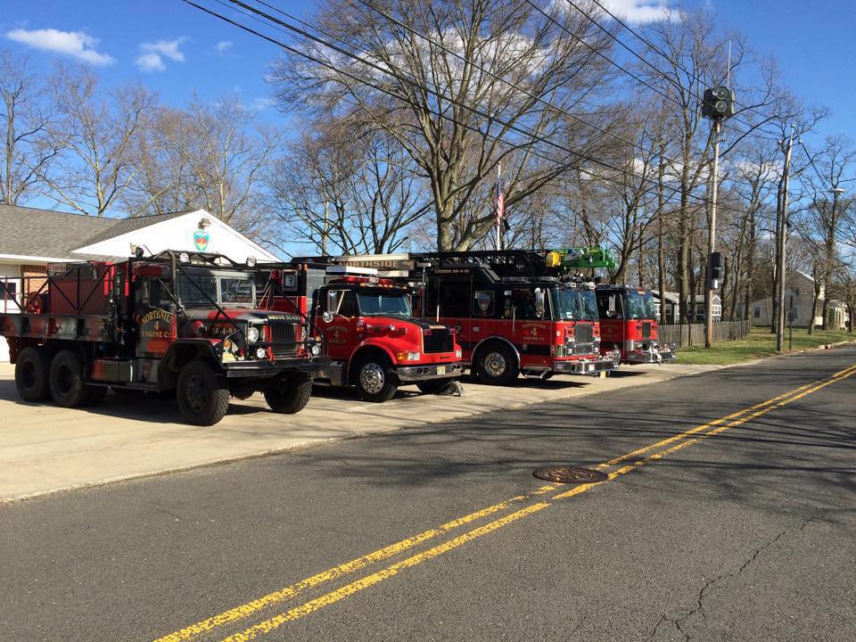Northside fire apparatus lined up outside Station 4